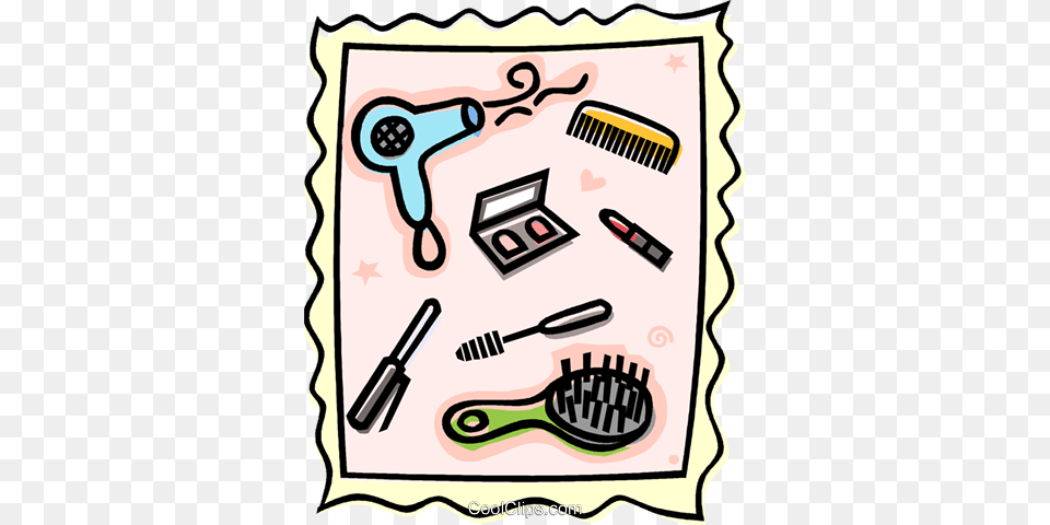 Beauty Supplies Royalty Vector Clip Art Illustration, Brush, Device, Tool, Person Free Png