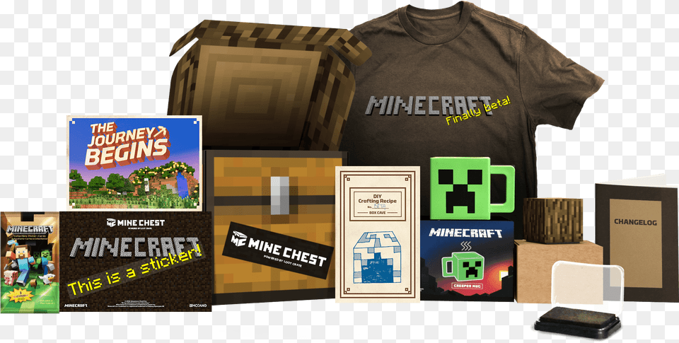 Beautyshot Loot Crate Minecraft Chest, T-shirt, Clothing, Box, Cardboard Free Transparent Png