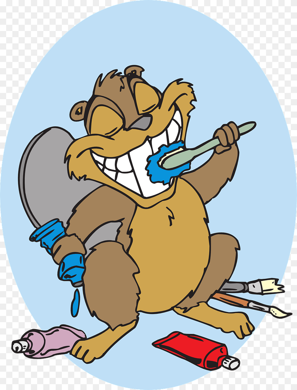 Beaver Brushing Teeth Svg Clip Arts 456 X 598 Px, Baby, Person, Brush, Device Free Png