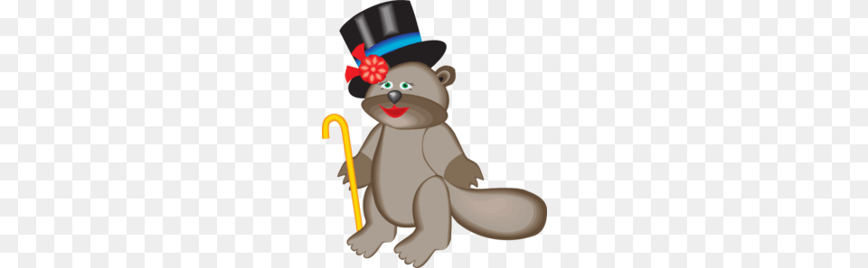 Beaver In Top Hat Clip Art For Web, Animal, Mammal, Monkey, Wildlife Png