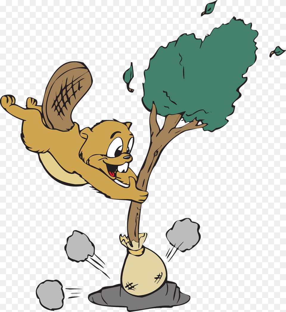 Beaver Planting Tree Clipart, Cartoon, Face, Head, Person Free Png