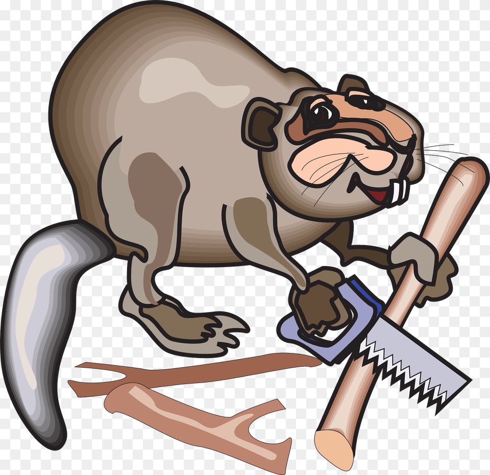 Beaver Sawing Logs Clipart, Animal, Mammal, Wildlife, Kangaroo Free Png Download