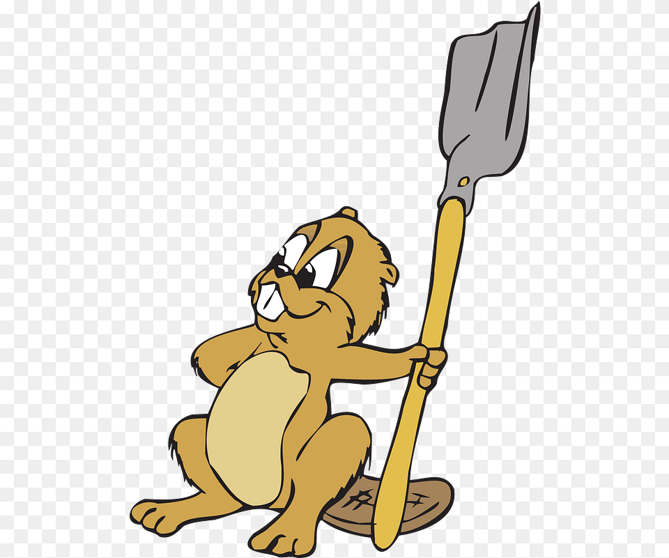 Beaver With A Shovel Clipart Transparent Animals Planting Trees, Baby, Person Free Png