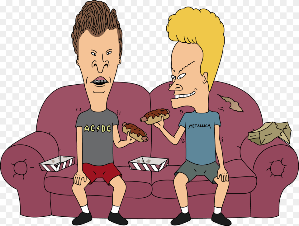 Beavis And Butthead On A Sofa, Furniture, Couch, Comics, Publication Free Png Download