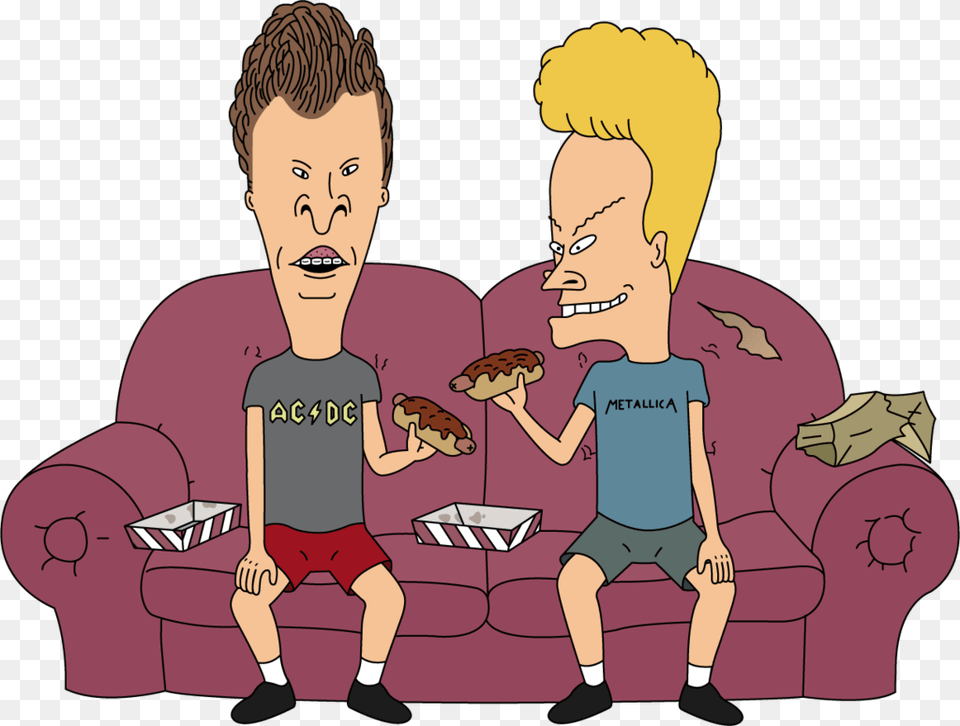 Beavis And Butthead On A Sofa Clip Arts Beavis And Butthead, Furniture, Couch, Comics, Publication Free Png Download