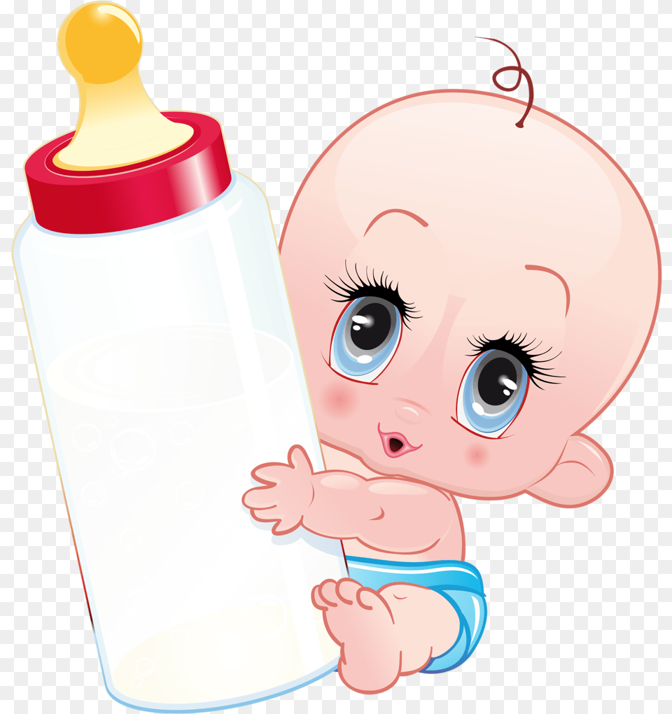 Beb Gestante Shawer Baby Milk Bottle Cartoon, Person, Face, Head Png Image