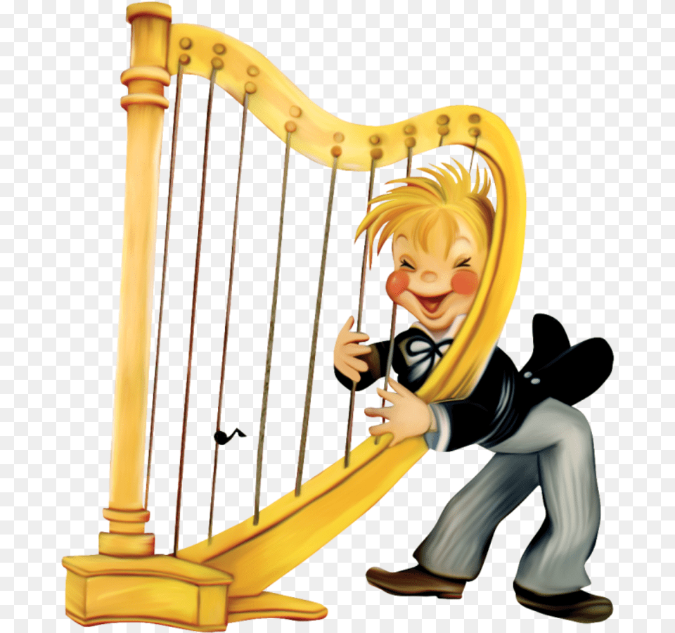 Bebe Gifs Clipart Gif Animado Msica Todo Kid Playing Harp Clipart, Adult, Female, Musical Instrument, Person Free Png