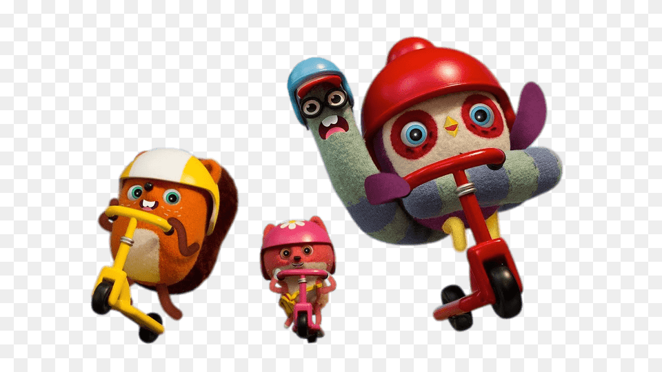 Beccas Bunch Characters On Their Scooter, Toy, Face, Head, Person Png
