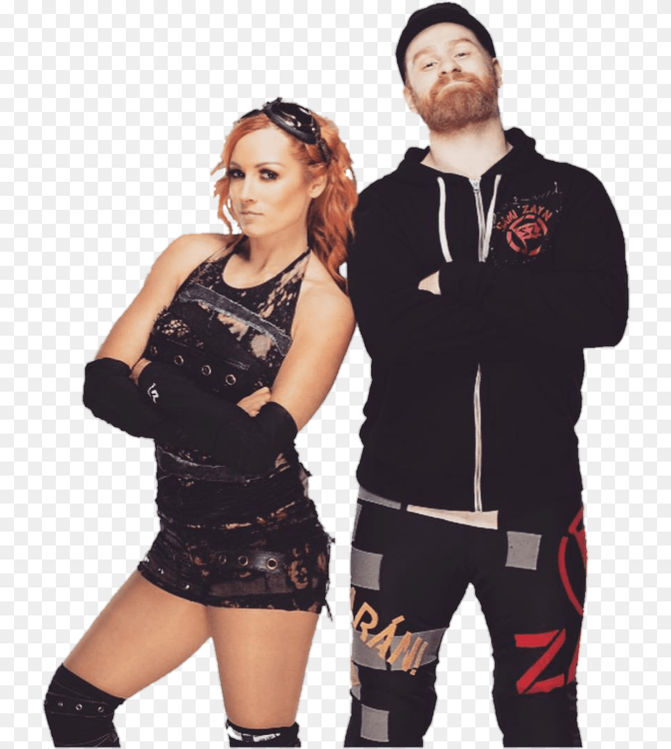 Becky Lynch Sami Zayn, Adult, Sleeve, Person, Long Sleeve Free Png Download
