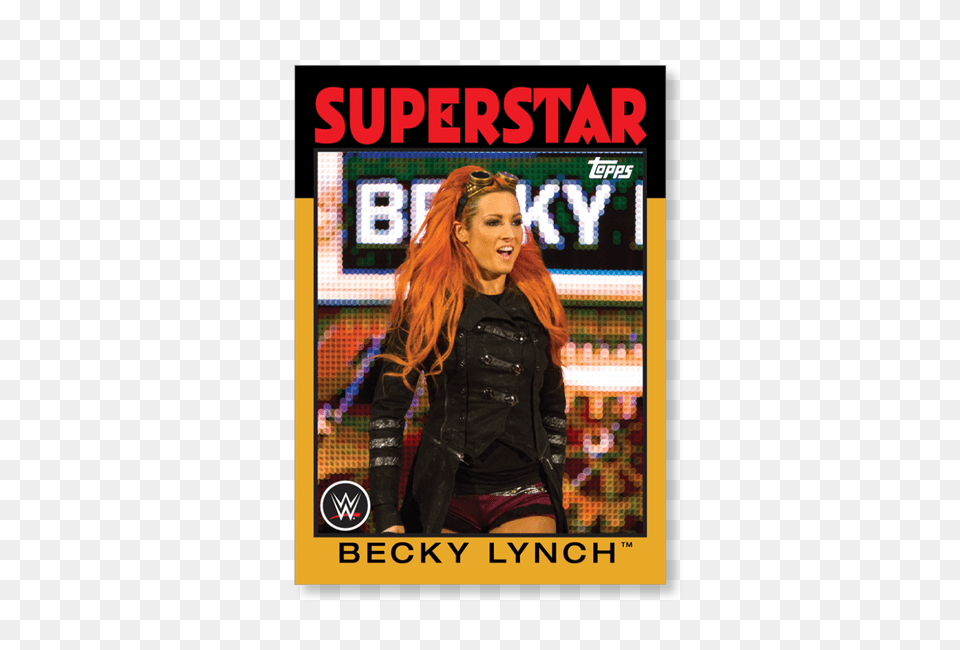 Becky Lynch Wwe Heritage Base Poster Gold Ed, Adult, Person, Jacket, Woman Png Image