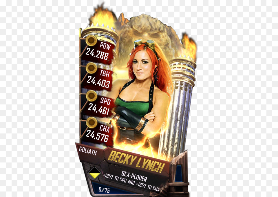 Beckylynch S4 20 Goliath Liv Morgan Wwe Supercard, Advertisement, Poster, Adult, Person Png