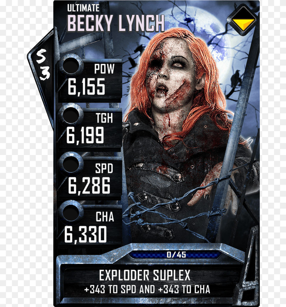 Beckylynch Ultimate Wwe Supercard Pumpkin Cards, Advertisement, Poster, Adult, Person Free Transparent Png