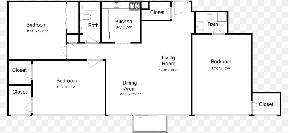 Bed 2 Bath Corner House, Diagram, Floor Plan, Chart, Plan Free Png Download