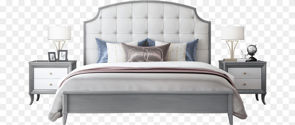 Bed, Table Lamp, Lamp, Cushion, Home Decor Png Image