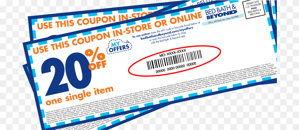 Bed Bath And Beyond Coupon Online Mo, Text, Business Card, Paper Free Png Download