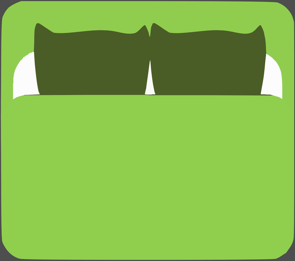 Bed Clipart, Green, Home Decor, Cushion, Couch Png Image