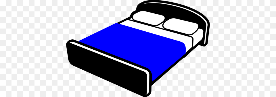 Bed With Blue Blanket, Furniture Png