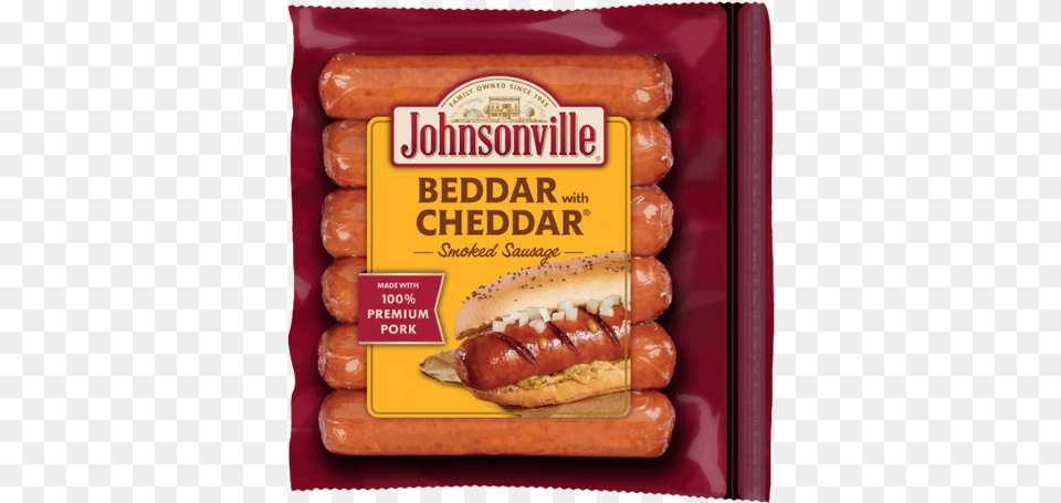 Beddar With Cheddar Smoked Sausage Links Johnsonville Beddar Cheddar, Food, Hot Dog Free Png