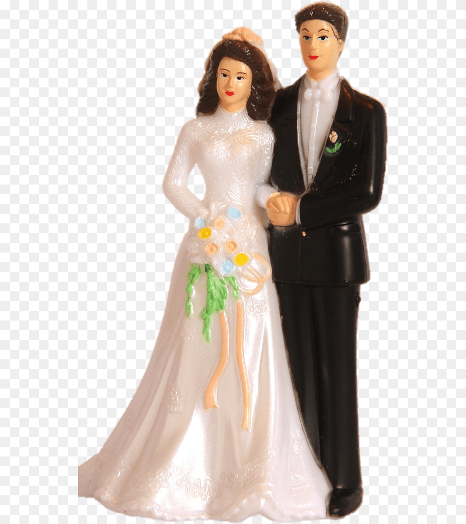 Bedrock Tax Weddingcouple Bride And Groom Cake Topper, Figurine, Formal Wear, Toy, Doll Free Png