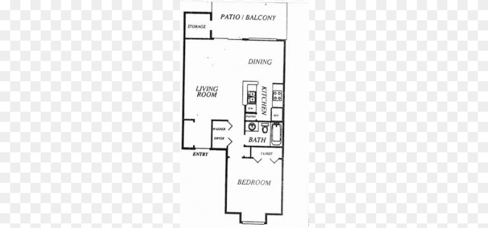 Bedroom 1 Bathroom Apartment For Rent At East Point Floor Plan, Chart, Diagram, Plot, Floor Plan Free Png Download
