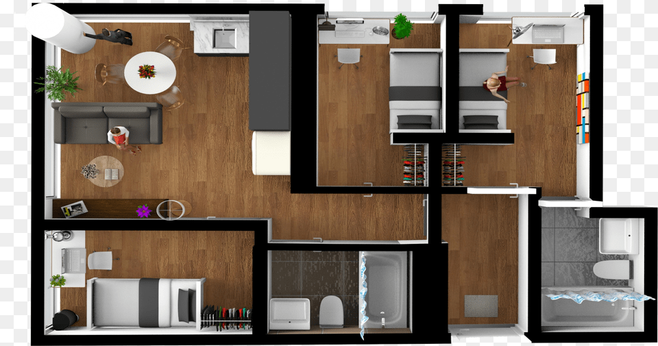 Bedroom 3d Floor Plan Free Png