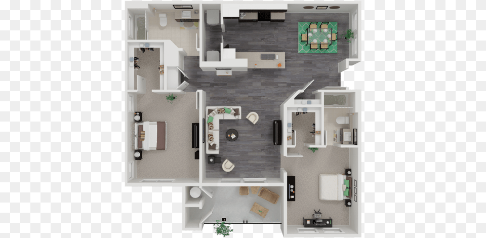 Bedroom Apartments With Two Bathrooms, Diagram, Floor Plan, Indoors, Plant Png Image