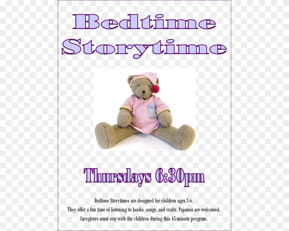 Bedtime Storytime, Teddy Bear, Toy Free Png Download