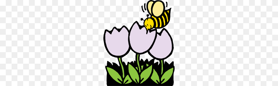 Bee And Flowers Clip Art, Animal, Invertebrate, Insect, Wasp Png Image