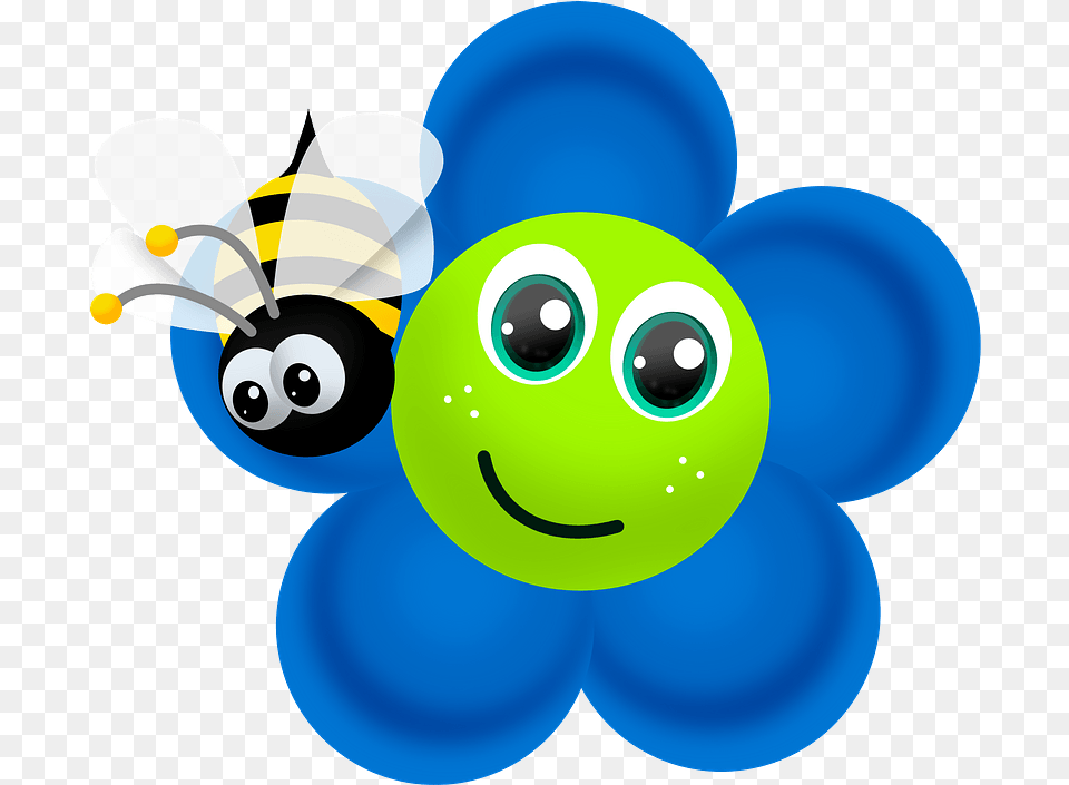 Bee Bee On Flower Clipart, Art, Graphics, Face, Head Free Transparent Png