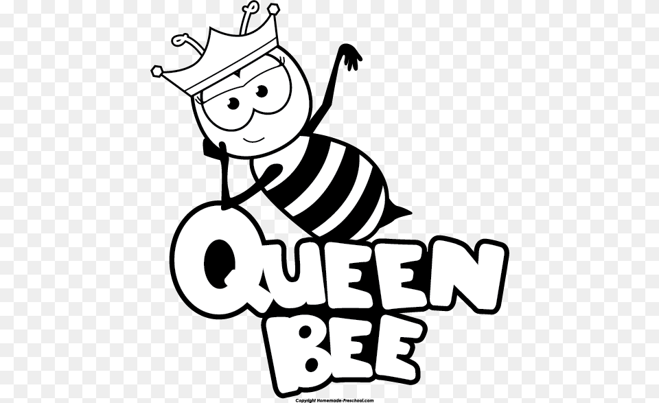 Bee Black And White Bee Clipart Black And White Rtgnnqbc Easy Queen Bee Drawing, Stencil, People, Person, Face Free Transparent Png
