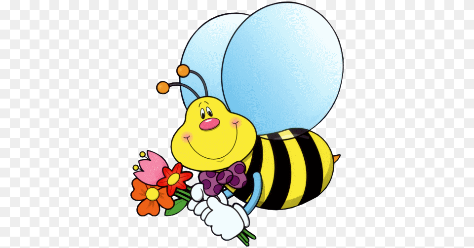 Bee Carrying Flowers Clipart Bee, Animal, Insect, Invertebrate, Wasp Png