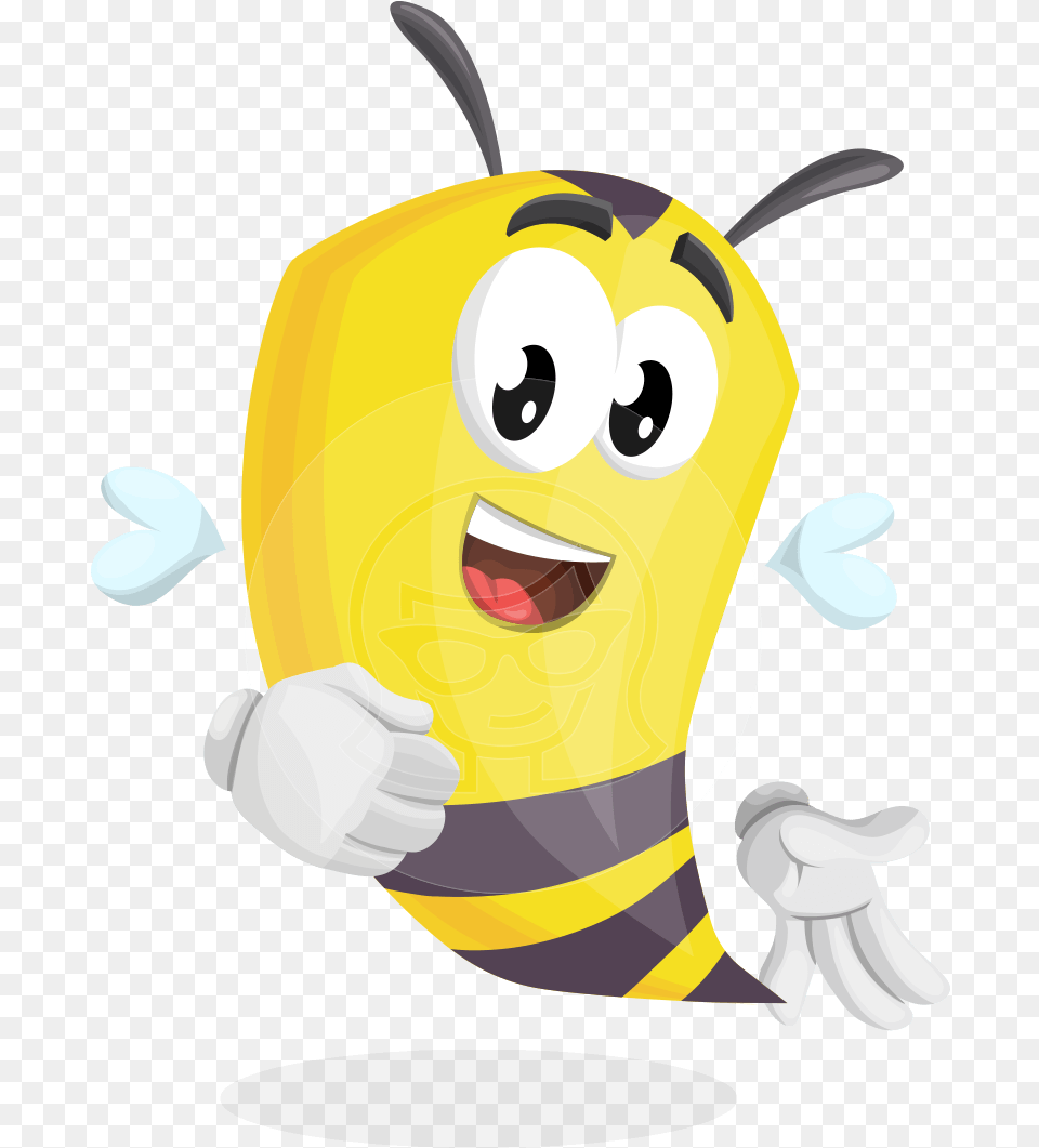 Bee Cartoon Vector Character Aka Mr, Animal, Insect, Invertebrate Png Image