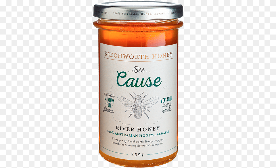 Bee Cause River Honey Jar Beechworth Honey, Animal, Insect, Invertebrate, Food Free Png