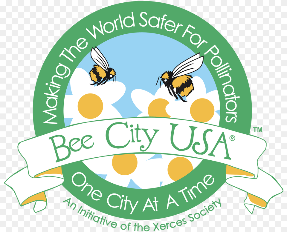 Bee City Usa Logo, Animal, Honey Bee, Insect, Invertebrate Png Image