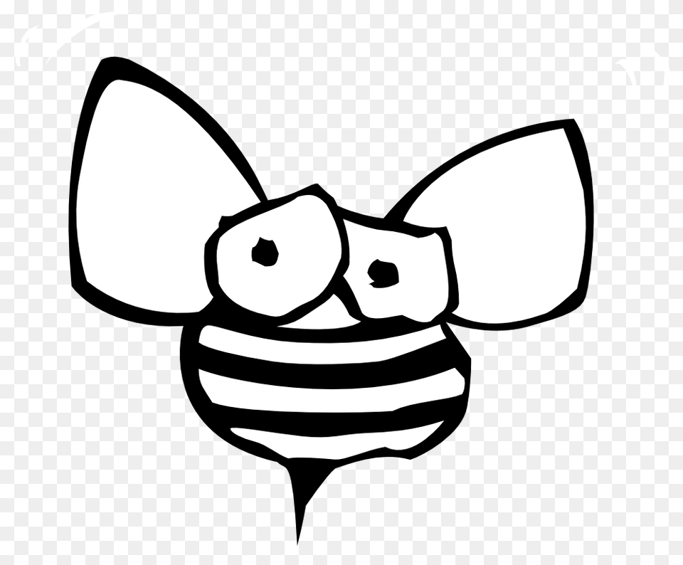 Bee Clip Art Black And White Outline Beehive In Tree Clipart, Stencil Free Png Download