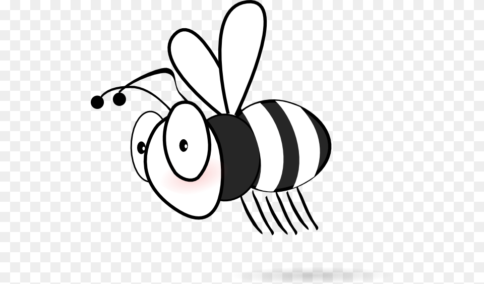 Bee Clipart Black And White, Animal, Insect, Invertebrate, Wasp Free Png