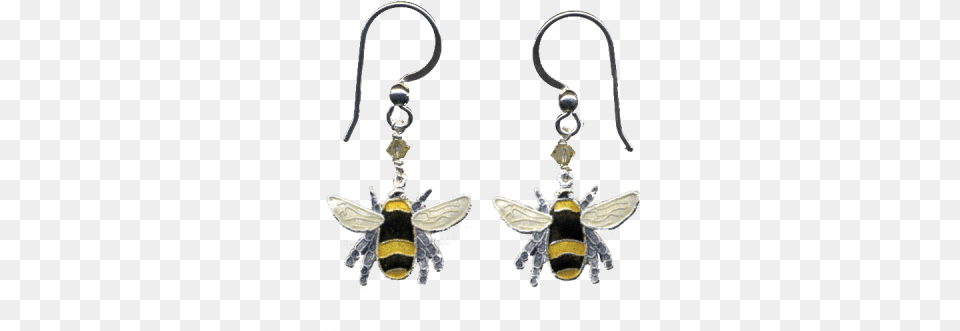 Bee Earrings Bumble Bee Cloisonne Wire Earrings Nature Jewelry, Accessories, Earring Png Image