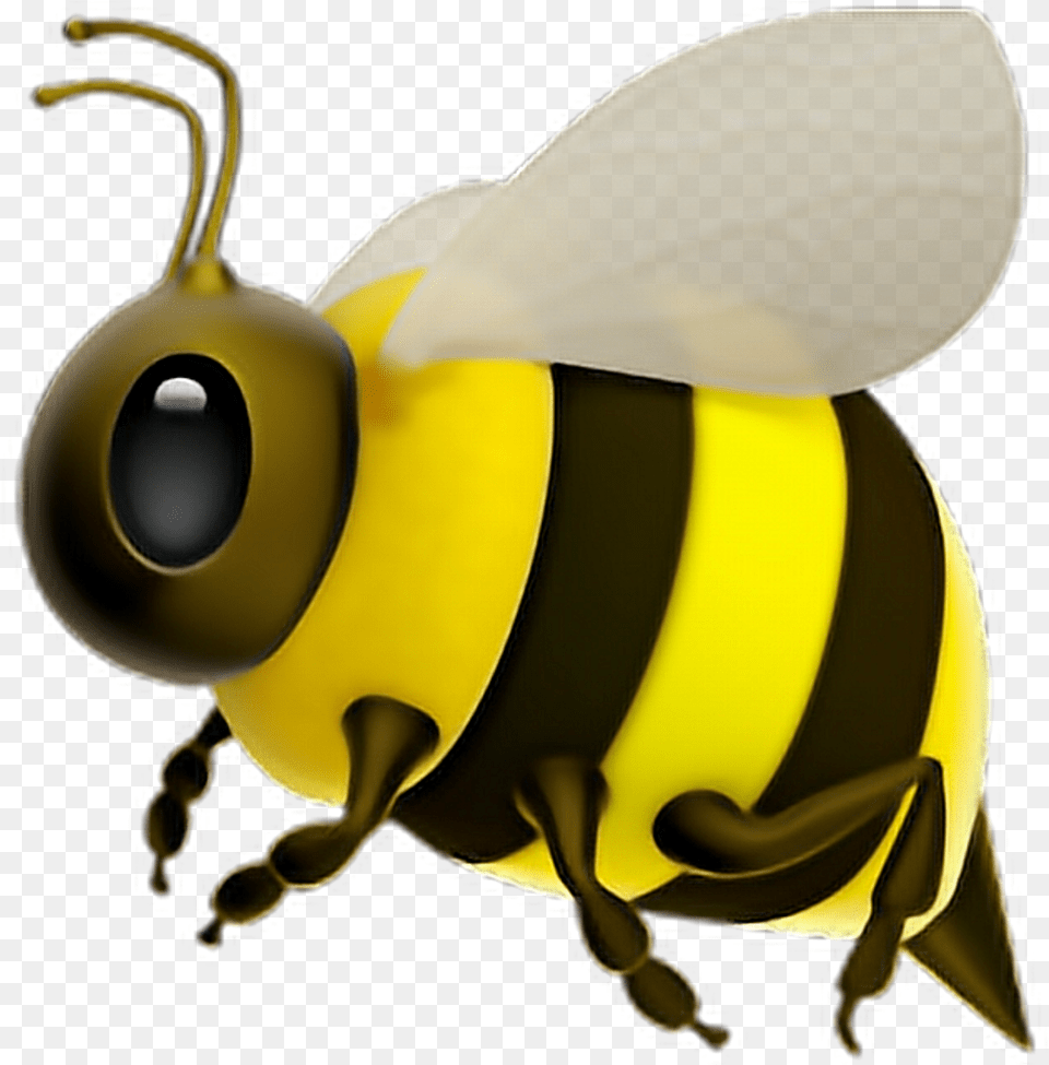 Bee Emoji, Animal, Honey Bee, Insect, Invertebrate Free Transparent Png