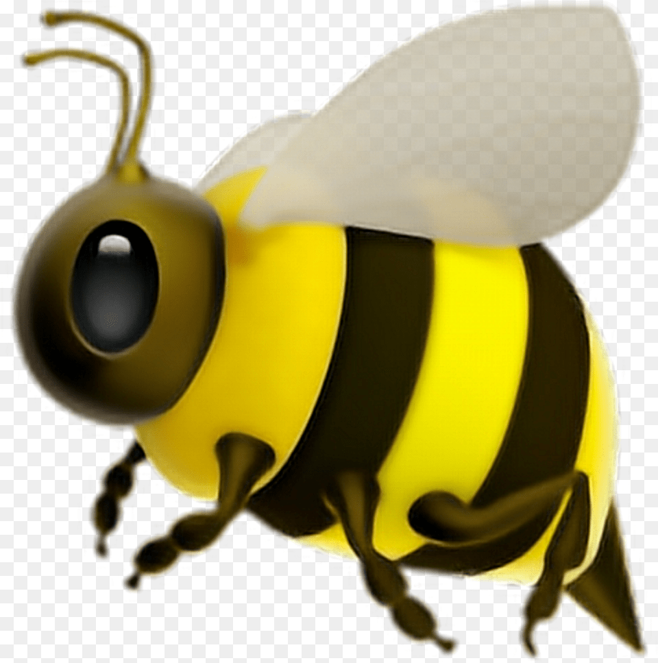 Bee Emoji Ios Iphone Bee Emoji, Animal, Honey Bee, Insect, Invertebrate Free Transparent Png