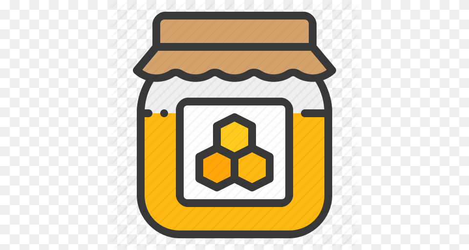 Bee Farm Honey Honey Jar Jar Sweet Icon, Food Free Transparent Png