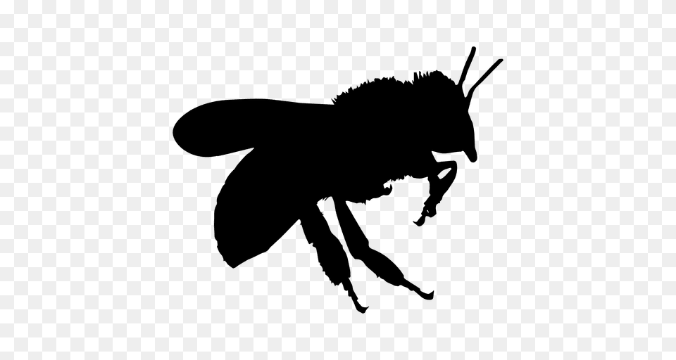 Bee Flying Silhouette, Animal, Invertebrate, Insect, Wasp Free Transparent Png