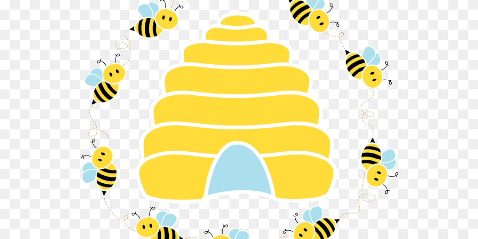 Bee Hive Clipart Circle, Bulldozer, Machine, Cake, Dessert Png Image