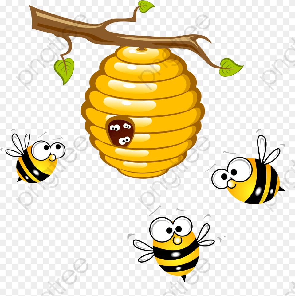 Bee Hive Yellow Una Colmena De Abejas, Animal, Insect, Invertebrate, Wasp Free Png