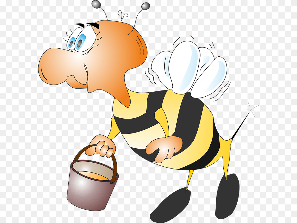 Bee Honey Bee Honey Beekeeping Cartoon, Animal, Insect, Invertebrate, Wasp Free Png Download