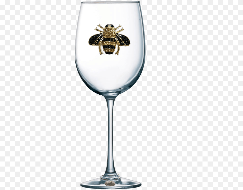 Bee Jeweled Stemmed Wine Glass Etching Wine Glass Mom, Alcohol, Beverage, Goblet, Liquor Png