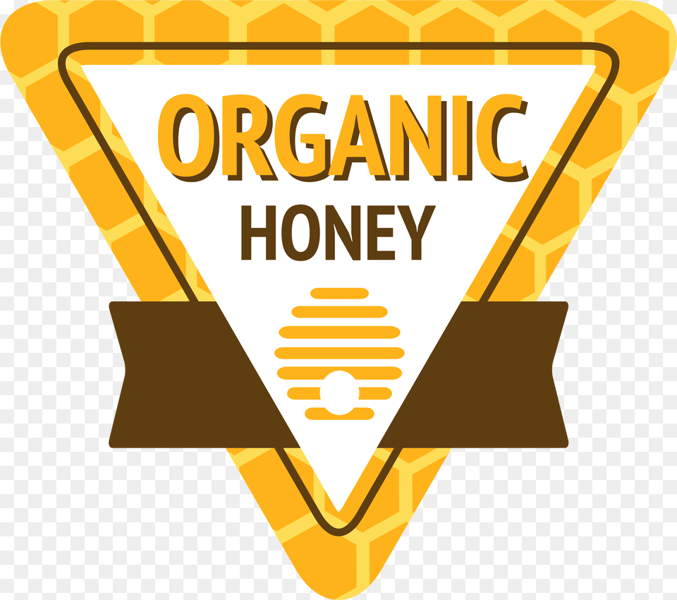 Bee Label Logo Triangle Bee Honey Label, Badge, Symbol, Dynamite, Weapon Png Image