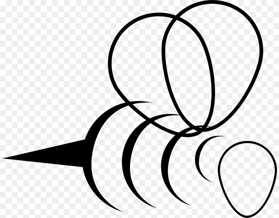 Bee Line Art Drawing Work Of Art, Gray Png