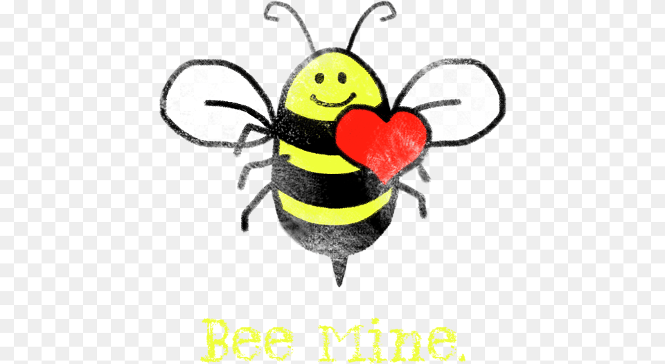 Bee Mine Cute With Heart For Valentines Day T Shirt Cute Love Paintings, Animal, Insect, Invertebrate, Wasp Free Png