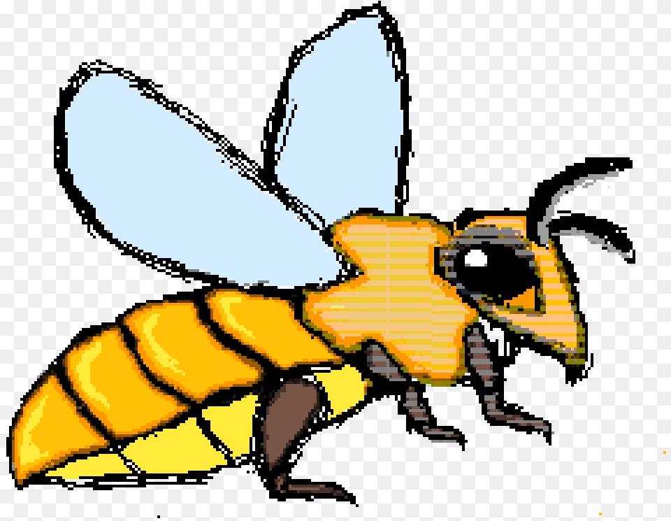 Bee Not Flying Cartoon, Animal, Honey Bee, Insect, Invertebrate Png