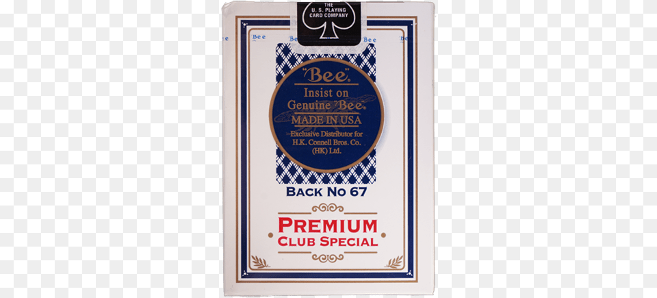 Bee Premium Club Special Playing Cards Back No67 Label, Advertisement, Poster, Plaque, Aftershave Free Transparent Png